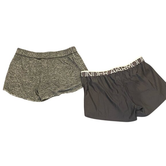 Bundle of 2 pairs of Under Armour Running/Workout Shorts Sz L Gray #69T - Picture 2 of 3